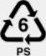 6 PS recycling symbol